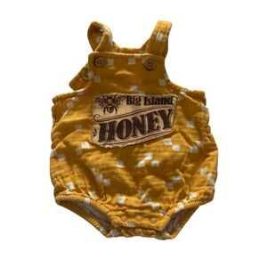 Yellow Baby Romper with patch “Big Island Honey “